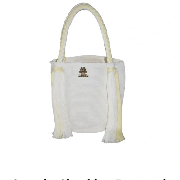 WAPA Handmade Over the shoulder Rapunzel white and tan bag - Picture 5 of 10